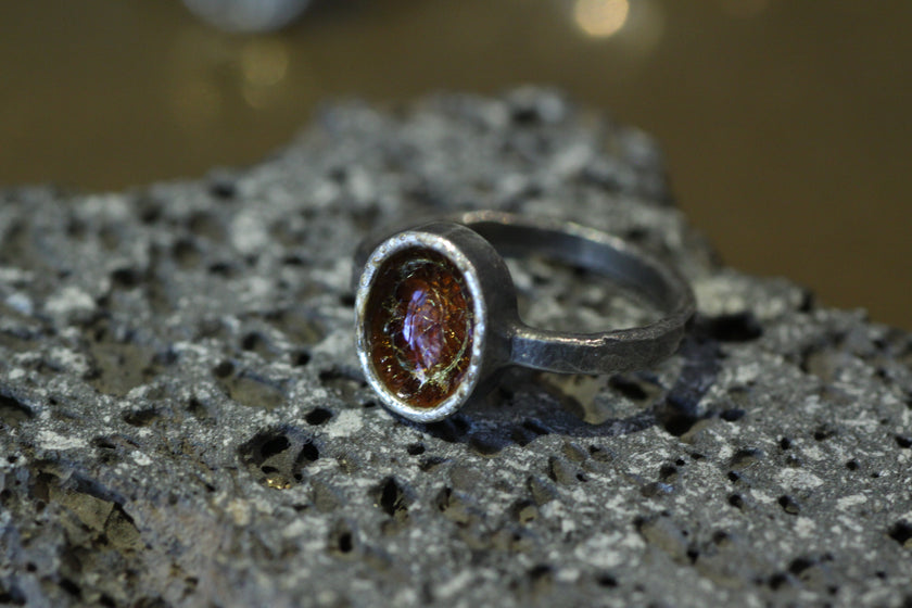 Oval Bezel  Glaze Ring