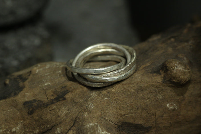 Quadruple Texture Ring