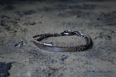 Edouchi kumihimo & Silver plate bangle bracelet  [ io-02-124   ]