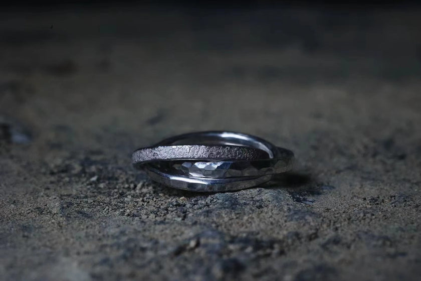 Triple Texture  Ring