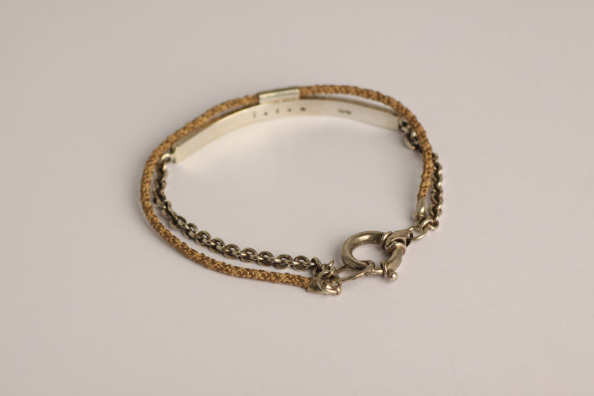 Edouchi kumihimo & Silver plate bangle bracelet