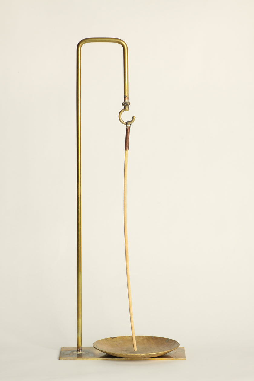 Crane  Incense Holder Antique Brass