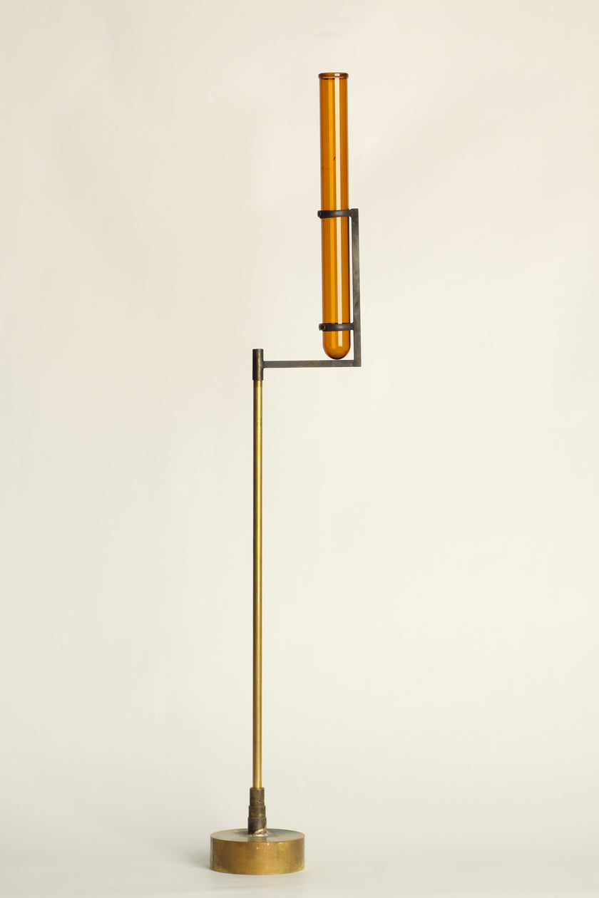 Amber cylinder glass flower vase