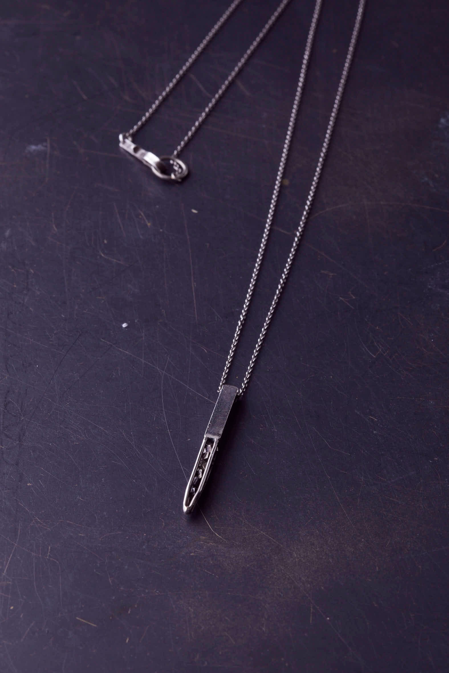 Pillar Cage Iron Pyrites Necklace